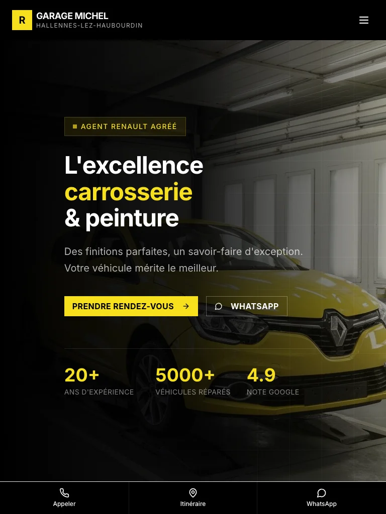 Garage Michel — vue tablette