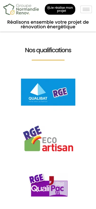 Normandie Rénov — NRE — vue mobile