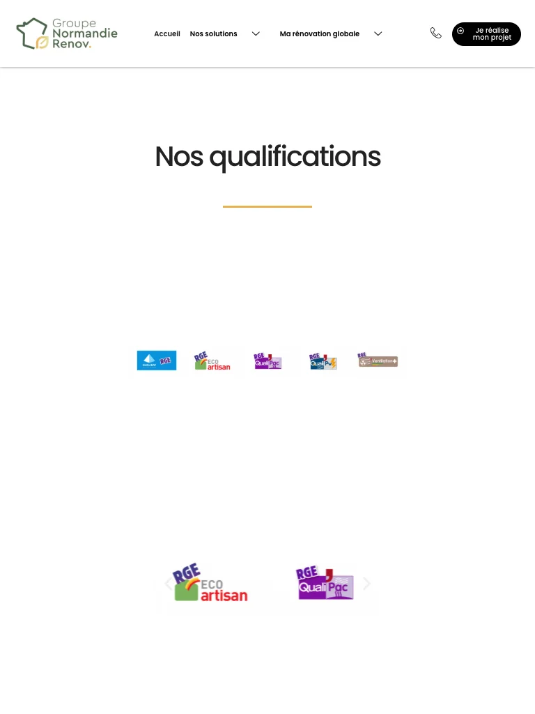 Normandie Rénov — NRE — vue tablette