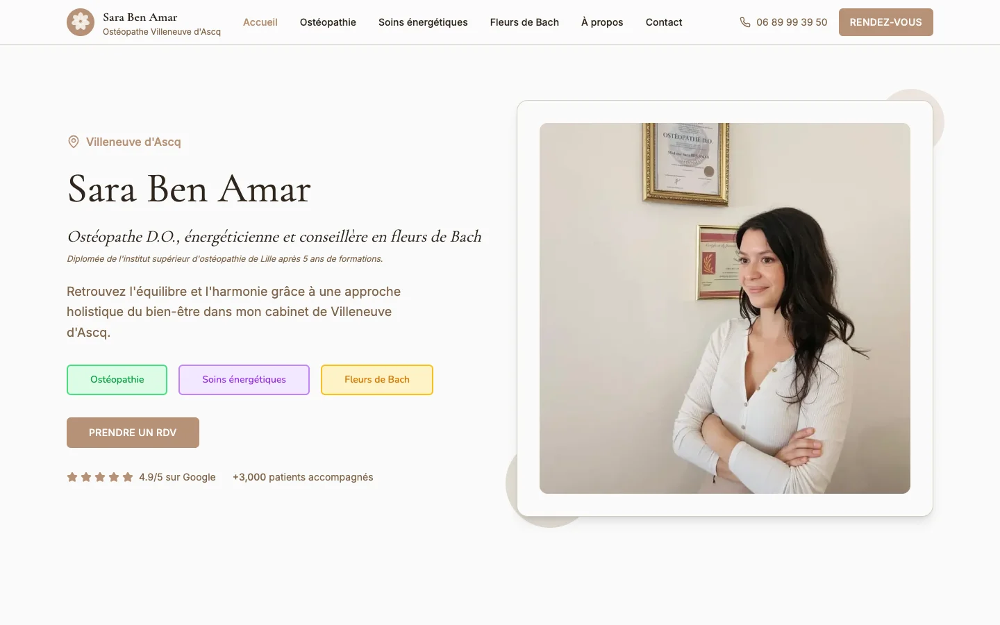 Sara Ben Amar — vue desktop