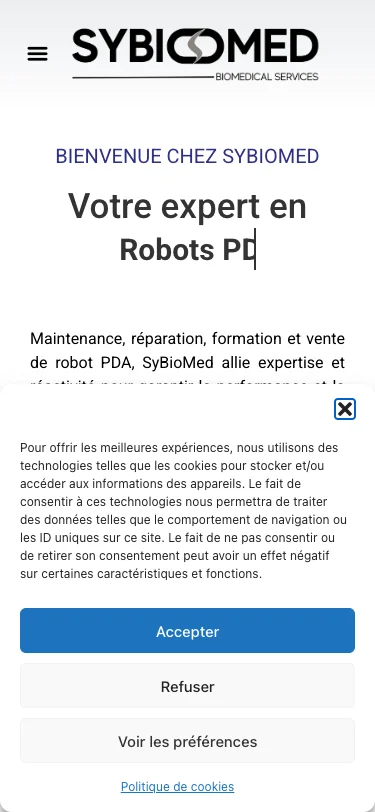 Sybiomed — vue mobile